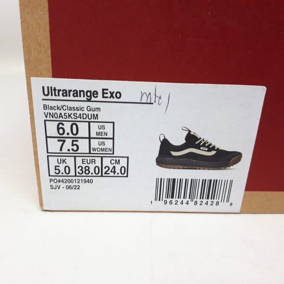 Vans Ultrarange Exo Low MTE-1 Shoe Sneaker Hiking Boot Black Gum Womens Size 7.5 - Picture 11 of 12